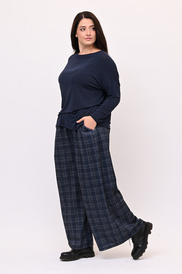 Pantapalazzo jacquard - Blu