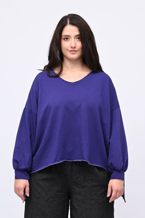 Felpa garzata frange - Viola