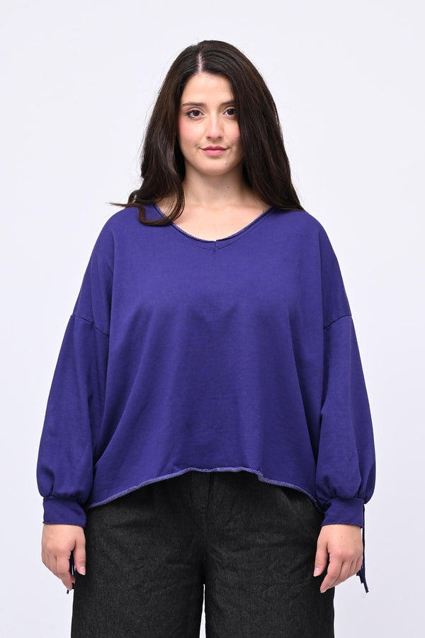 Felpa garzata frange - Viola