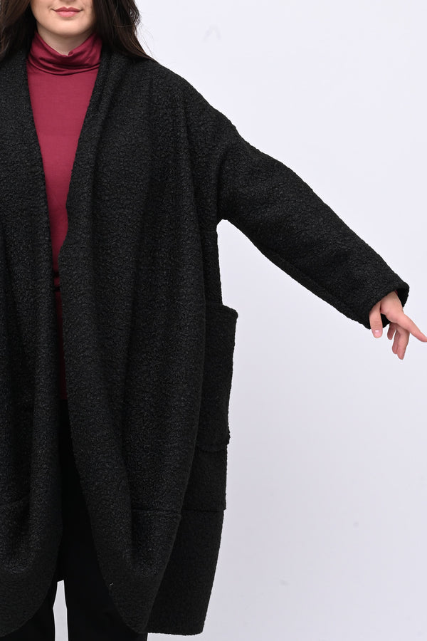 Cappotto bouclè ovetto - Nero
