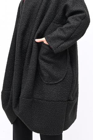 Cappotto bouclè ovetto - Nero
