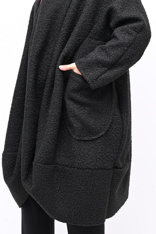 Cappotto bouclè ovetto - Nero