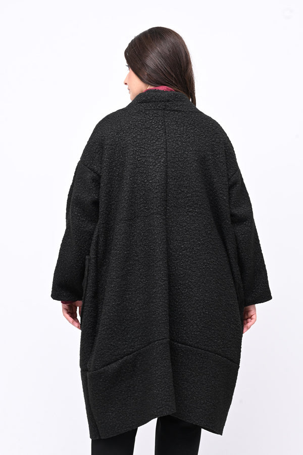 Cappotto bouclè ovetto - Nero