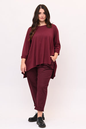 T-shirt ruota manica lunga - Vino