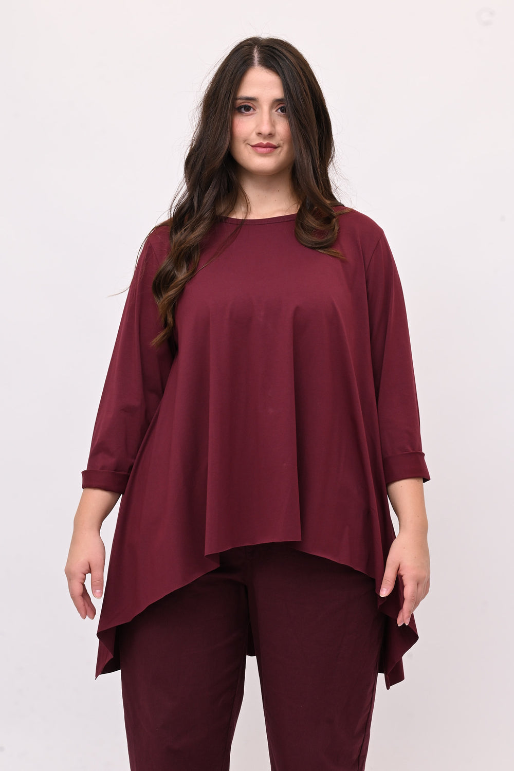 T-shirt ruota manica lunga - Vino