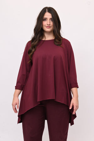 T-shirt ruota manica lunga - Vino
