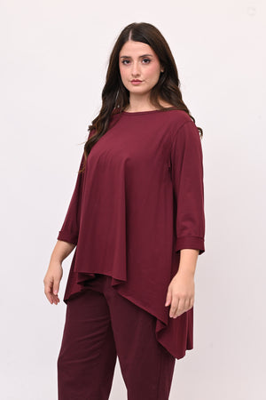 T-shirt ruota manica lunga - Vino