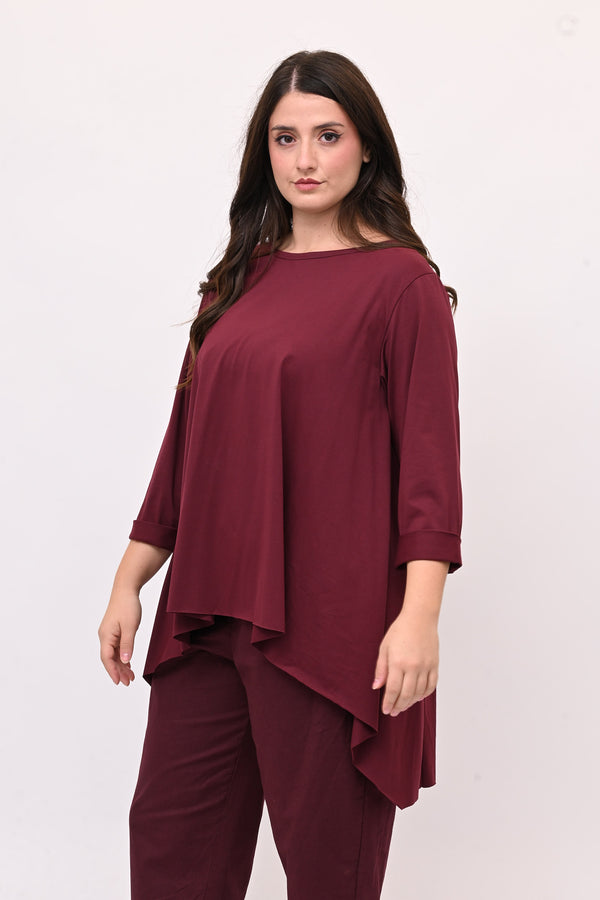 T-shirt ruota manica lunga - Vino