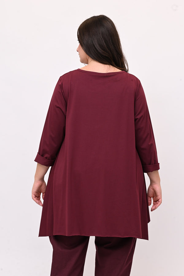 T-shirt ruota manica lunga - Vino