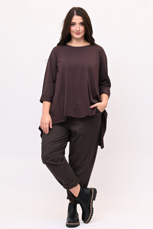 T-shirt ruota manica lunga  - Moro