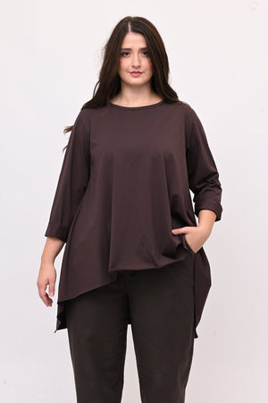 T-shirt ruota manica lunga  - Moro