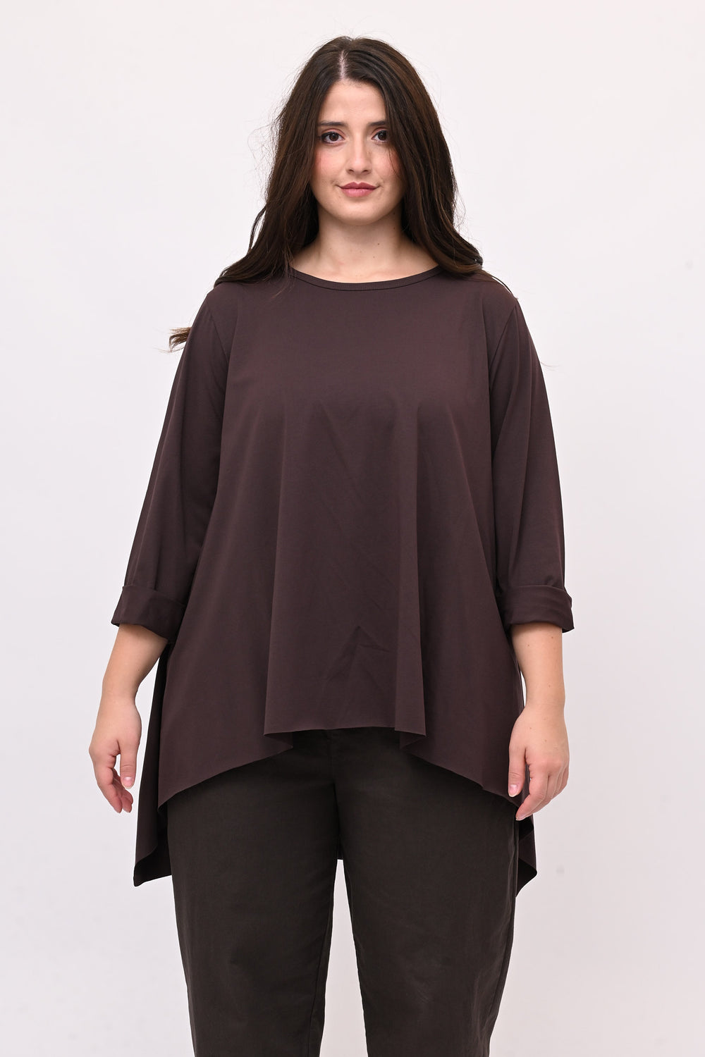 T-shirt ruota manica lunga  - Moro