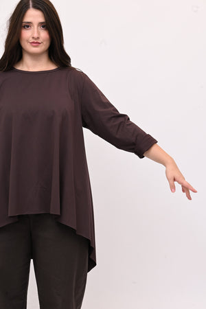 T-shirt ruota manica lunga  - Moro