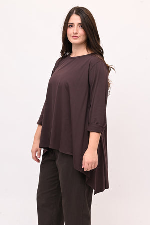 T-shirt ruota manica lunga  - Moro