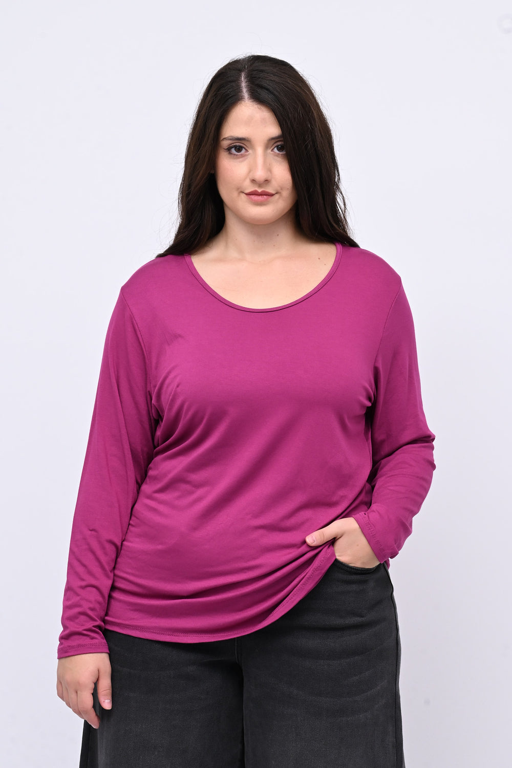 Maglia basica giro collo viscosa - Bouganville