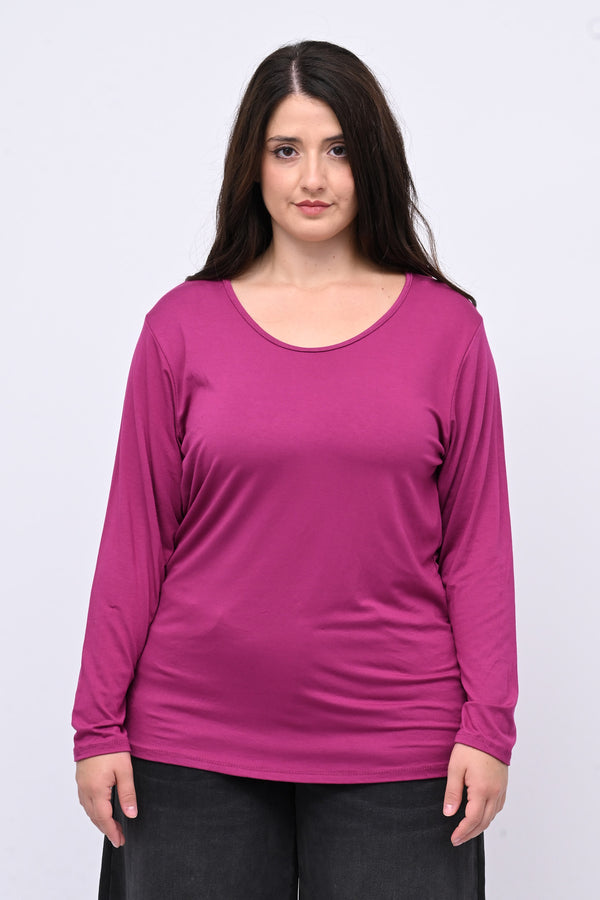 Maglia basica giro collo viscosa - Bouganville