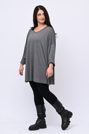 Maglia basica viscosa over - Grigio