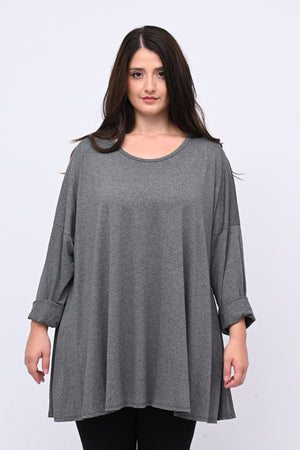 Maglia basica viscosa over - Grigio