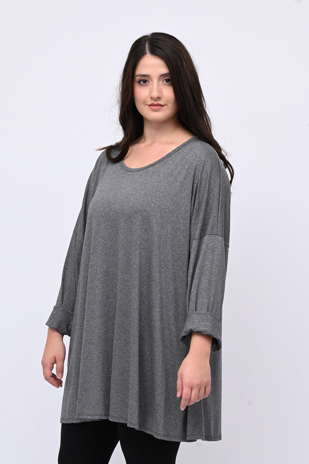 Maglia basica viscosa over - Grigio