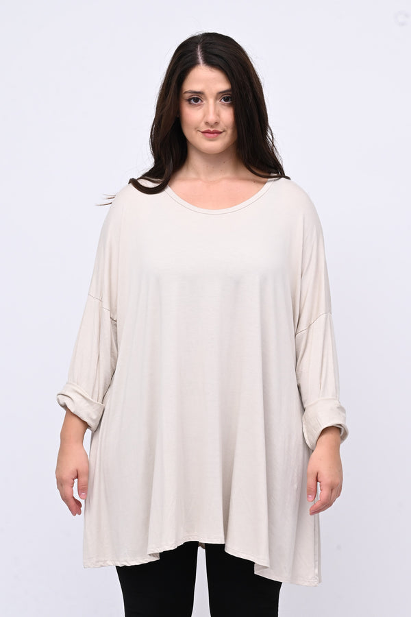 Maglia basica viscosa over - Burro