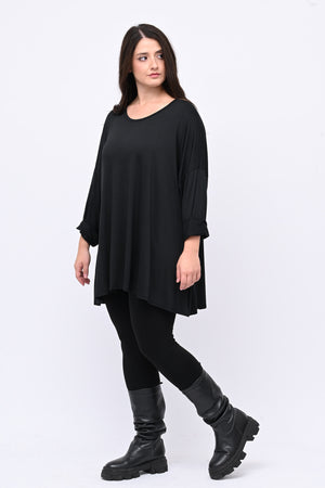 Maglia basica viscosa over - Nero