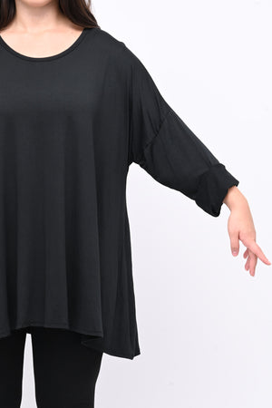 Maglia basica viscosa over - Nero