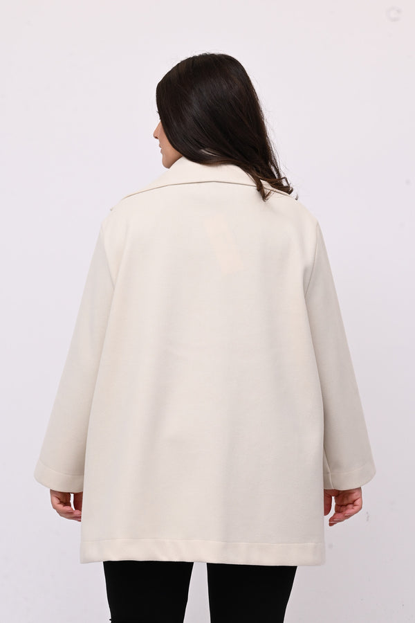 Cappotto panno maxi bottone - Burro