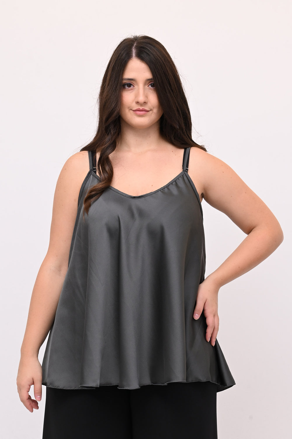 Top raso svasato - Grigio piombo