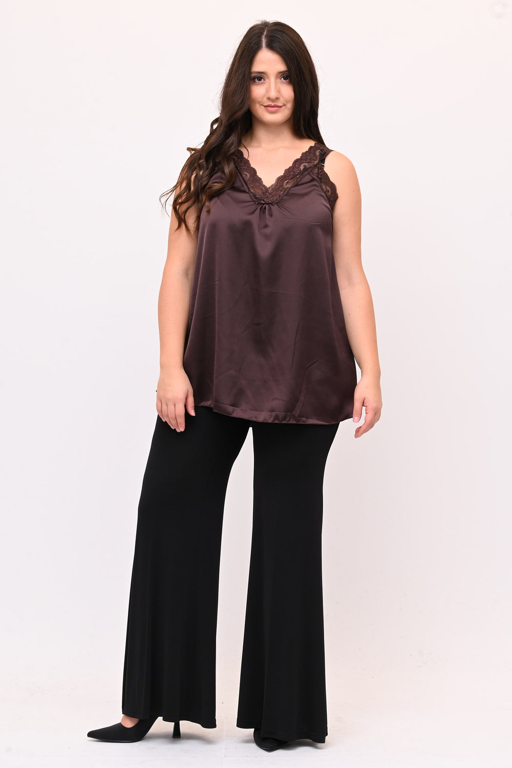 Top raso e pizzo - Moro