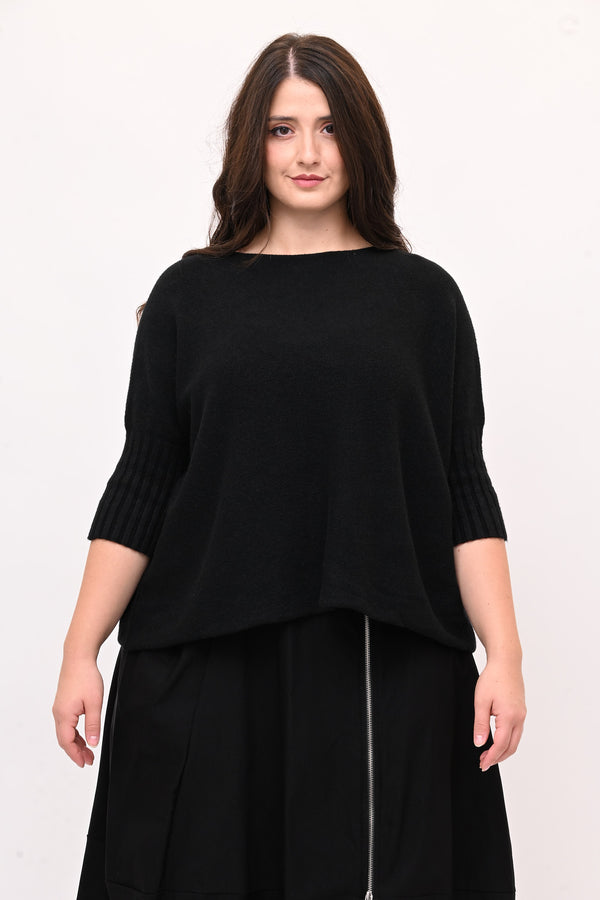 Pull scatola manica coste - Nero