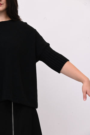 Pull scatola manica coste - Nero