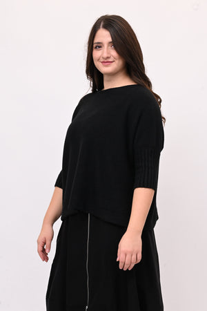 Pull scatola manica coste - Nero