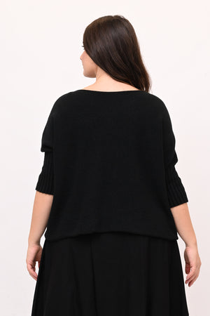 Pull scatola manica coste - Nero