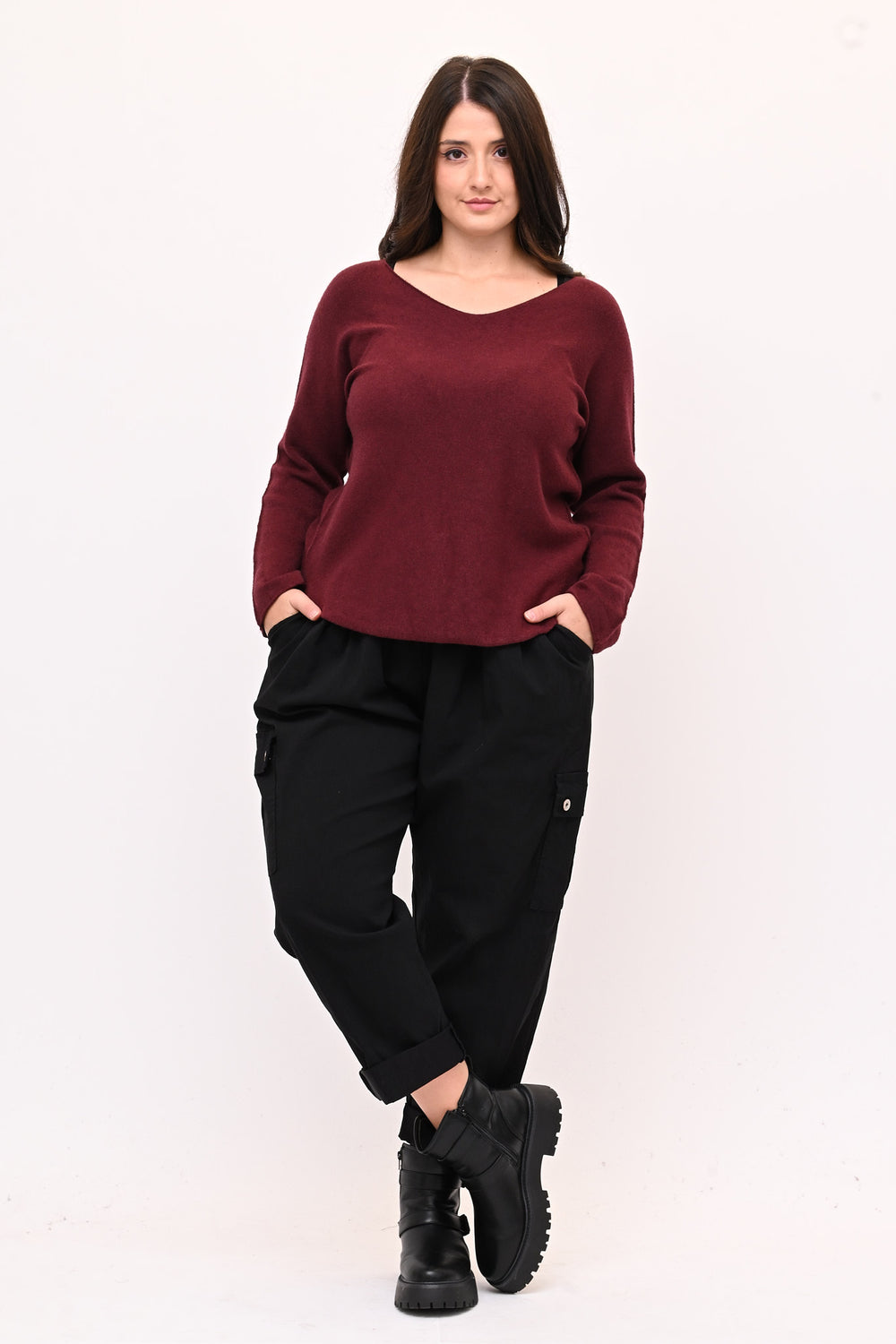 Pull basico V calda viscosa - Vino