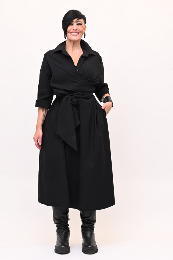 Abito incrocio bengalina over- Nero