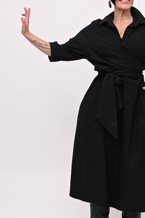 Abito incrocio bengalina over- Nero