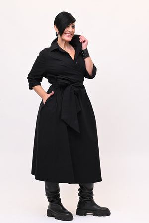 Abito incrocio bengalina over- Nero