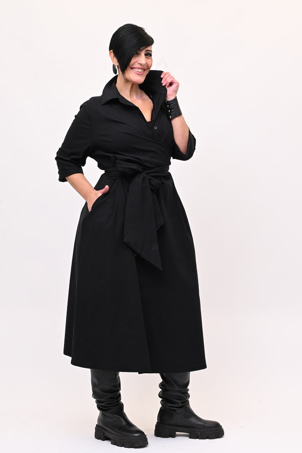 Abito incrocio bengalina over- Nero