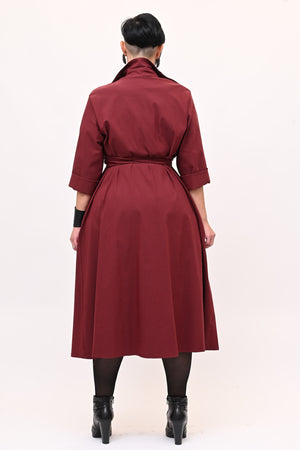 Abito incrocio bengalina over - Vino