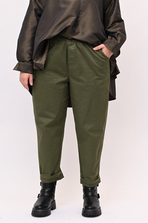 Pantalone baggy cotone - Verde militare