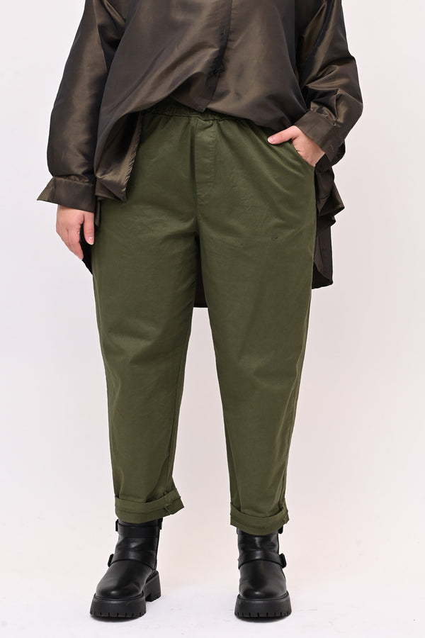 Pantalone baggy cotone - Verde militare