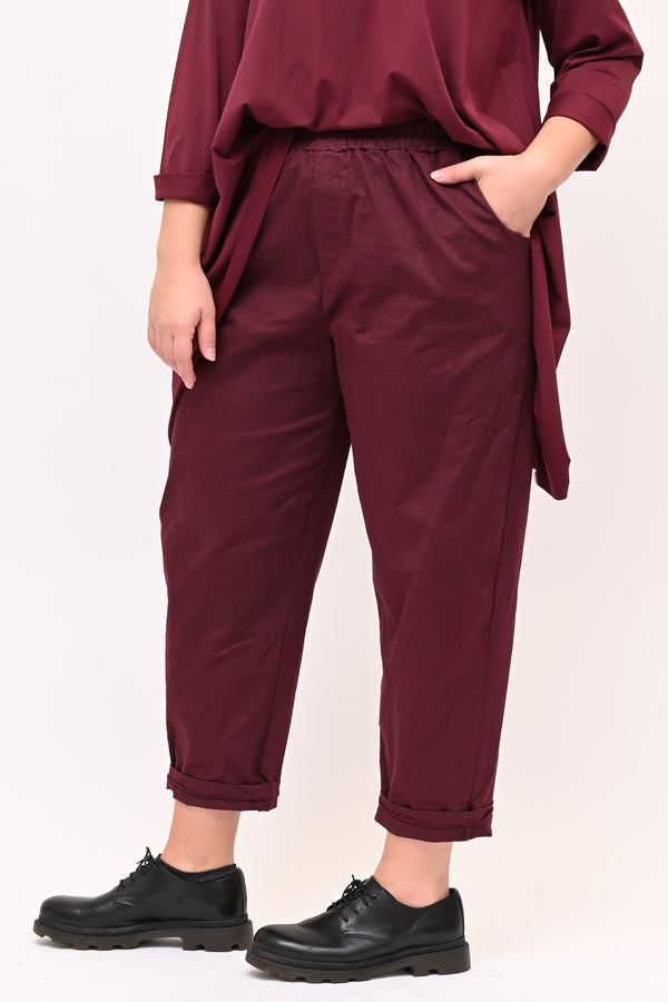 Pantalone baggy cotone - Vino