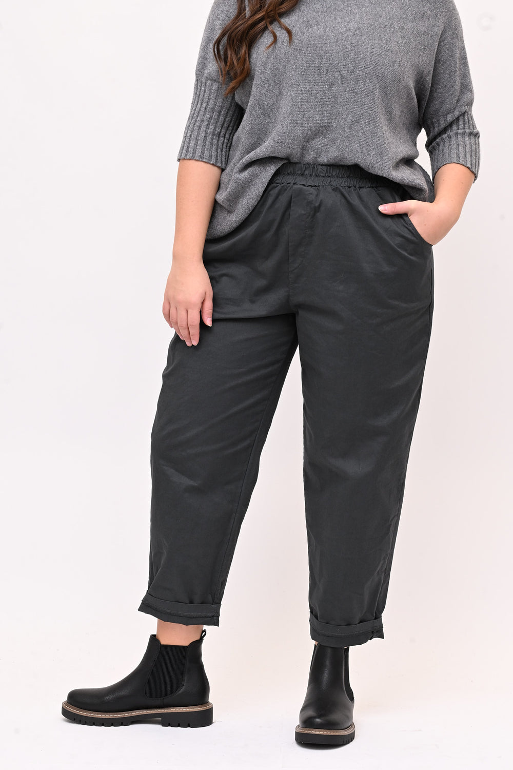 Pantalone baggy cotone - Grigio