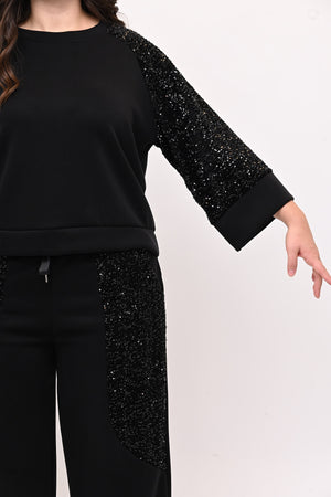 Tuta paillettes scuba - Nero