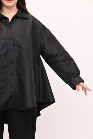 Camicia taffeta svasata - Nero
