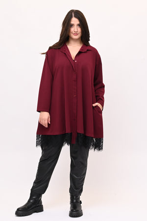 Camicia crèpes pizzo - Vino