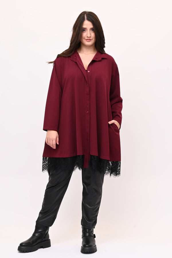 Camicia crèpes pizzo - Vino