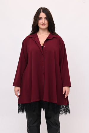 Camicia crèpes pizzo - Vino