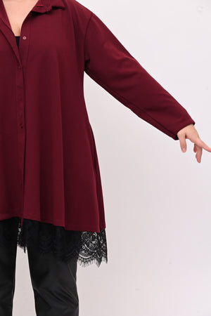 Camicia crèpes pizzo - Vino