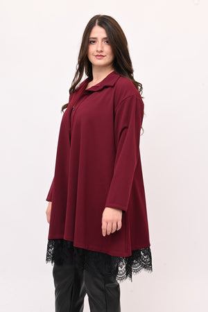 Camicia crèpes pizzo - Vino